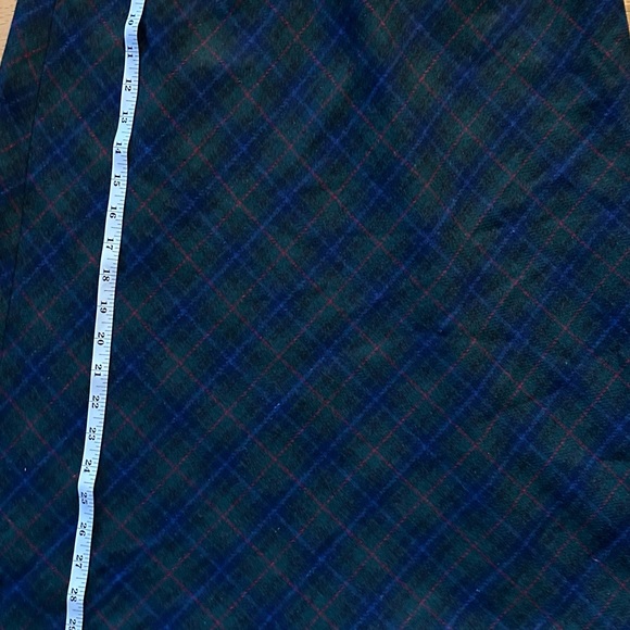 Michele Wool Blend Scottish Style Green Plaid Midi Skirt Size 10 - Picture 7 of 14